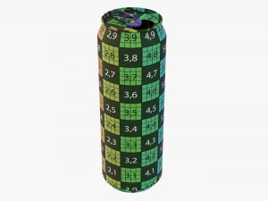 Opened Standard Beverage Can 568 Ml 192 Oz 1 Pint 3D Model