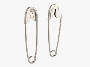 Safety Pins Locked And Open Modello 3D