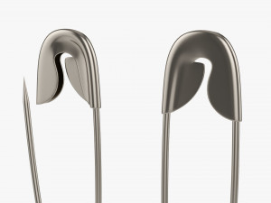 Safety Pins Locked And Open Modello 3D