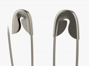 Safety Pins Locked And Open 3D Model