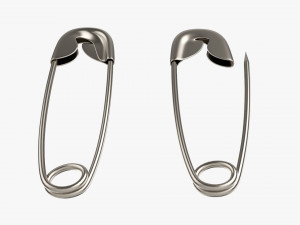 Safety Pins Locked And Open Modello 3D