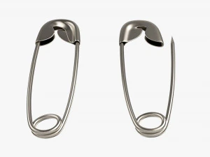 Safety Pins Locked And Open 3D Model