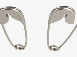 Safety Pins Locked And Open Modello 3D