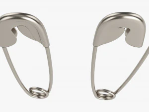 Safety Pins Locked And Open 3D Model