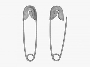 Safety Pins Locked And Open Modello 3D