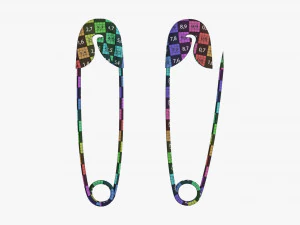 Safety Pins Locked And Open 3D Model