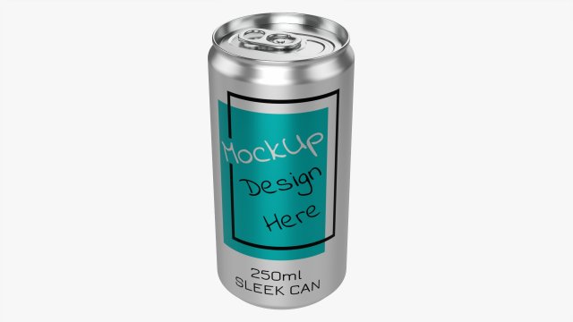 Sleek Beverage Can 250 Ml 845 Oz Model 3D .c4d .max .obj .3ds .fbx .stl .blend 
