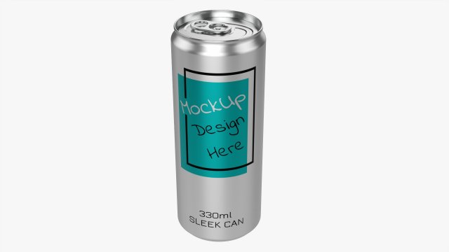 Sleek Beverage Can 330 Ml 1115 Oz 3D Модель .c4d .max .obj .3ds .fbx .stl .blend 