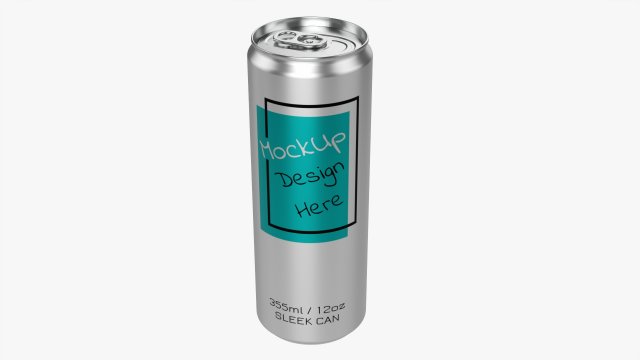 Sleek Beverage Can 355 Ml 12 Oz 3D Модель .c4d .max .obj .3ds .fbx .stl .blend 