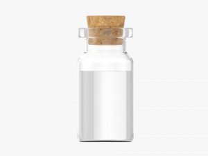 Small Glass Bottle With Cork 3D Model