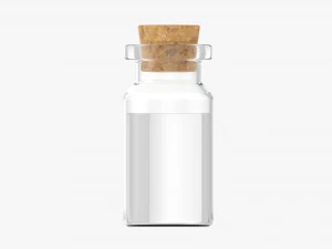 Small Glass Bottle With Cork 3D Model