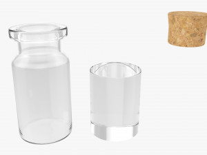 Small Glass Bottle With Cork 3D Model