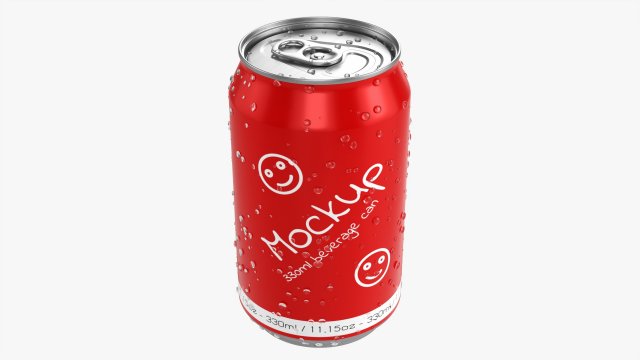 Standard Wet Beverage Can 330 Ml 1115 Oz 3D Model .c4d .max .obj .3ds .fbx .stl .blend 