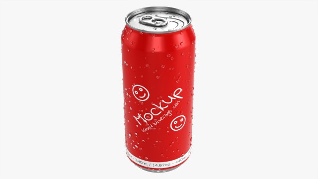 Standard Wet Beverage Can 440 Ml 1487 Oz 3D Model .c4d .max .obj .3ds .fbx .stl .blend 