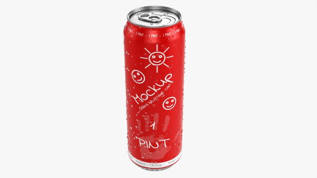 Standard Wet Beverage Can 568 Ml 192 Oz 1 Pint 3D Model .c4d .max .obj .3ds .fbx .stl .blend 