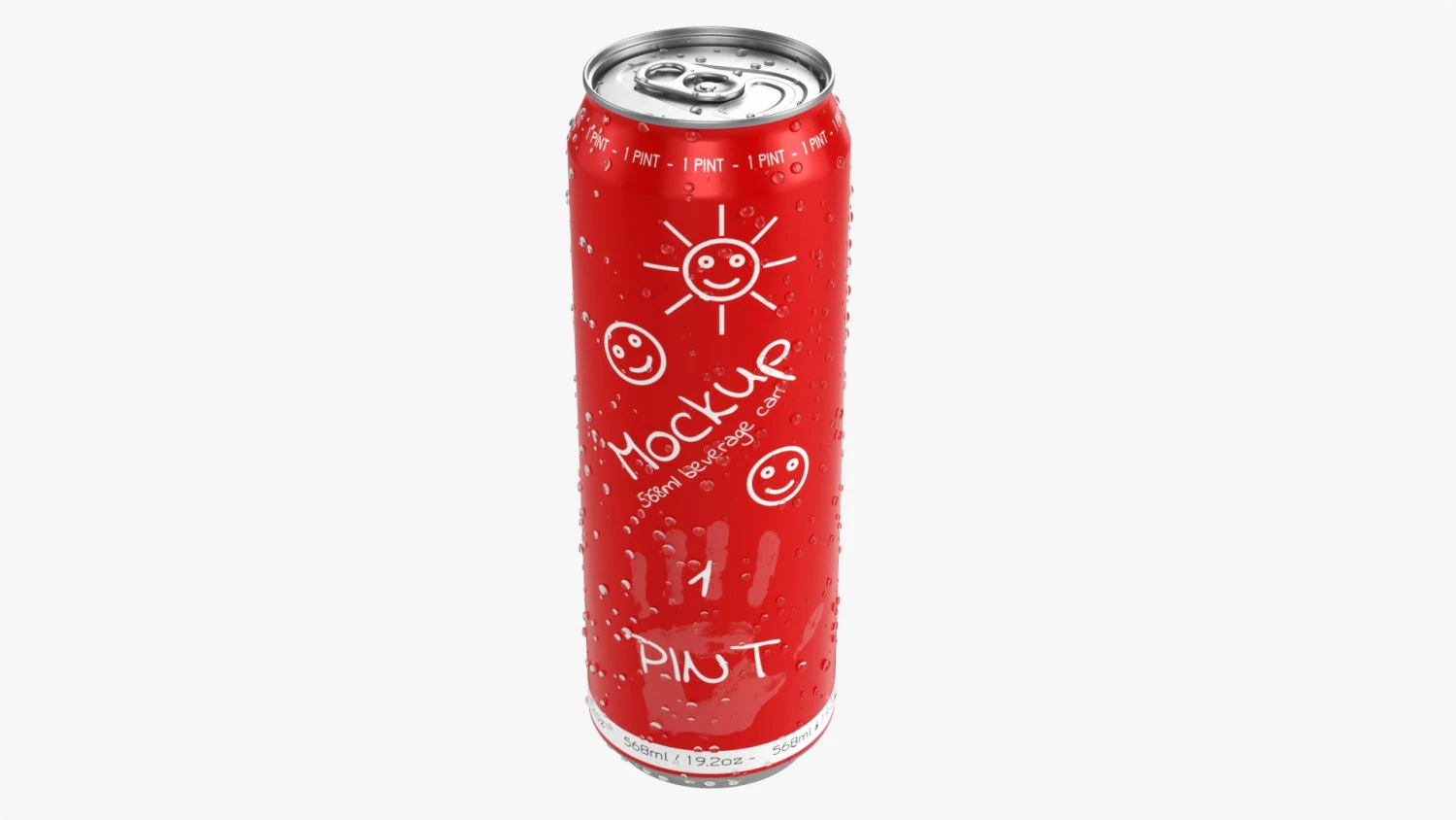 Lata de bebida &uacute;mida padr&atilde;o 568 ml 192 on&ccedil;as 1 litro Modelo 3D .c4d .max .obj .3ds .fbx .stl .blend 