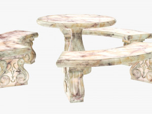 Stone Garden Furniture Set 3Dモデル