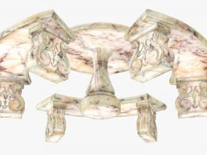 Stone Garden Furniture Set 3D Model