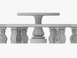 Stone Garden Furniture Set 3Dモデル