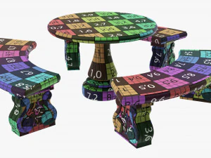 Stone Garden Furniture Set 3D Model