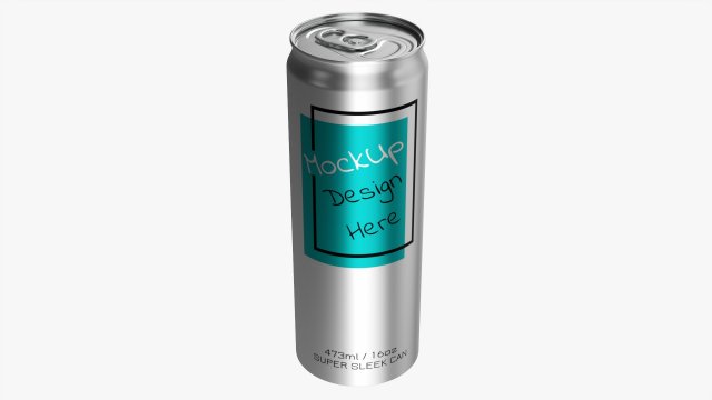 Super Sleek Beverage Can 473 Ml 16 Oz Modelo 3D .c4d .max .obj .3ds .fbx .stl .blend 