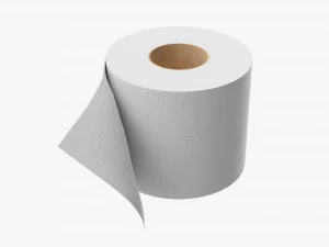 Toiletpapier enkele rol 3D Model