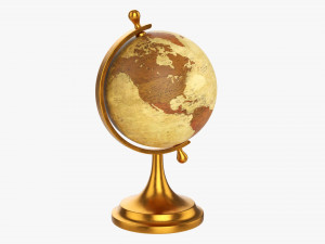 Vintage Decorative Table Globe 3D-Modell