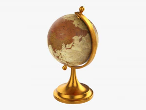 Vintage Decorative Table Globe 3D Model