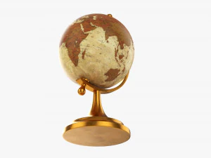 Vintage Decorative Table Globe 3D Model