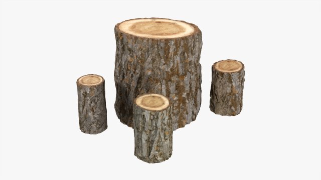 Wooden Garden Furniture Set 01 3D Model .c4d .max .obj .3ds .fbx .stl .blend 