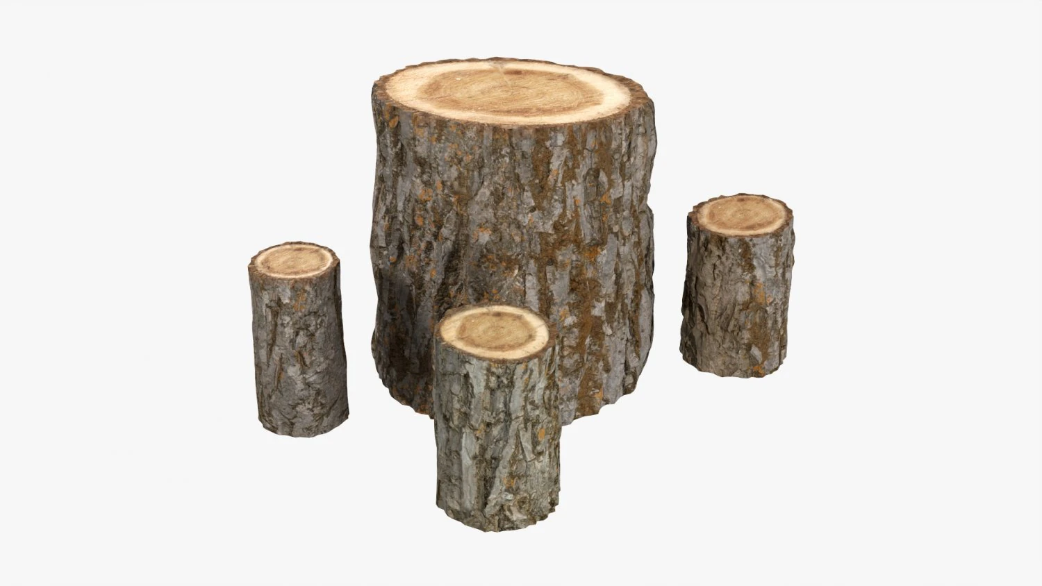 Wooden Garden Furniture Set 01 3D Model .c4d .max .obj .3ds .fbx .stl .blend 