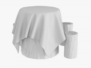 Wooden Garden Furniture Set 02 Model 3D