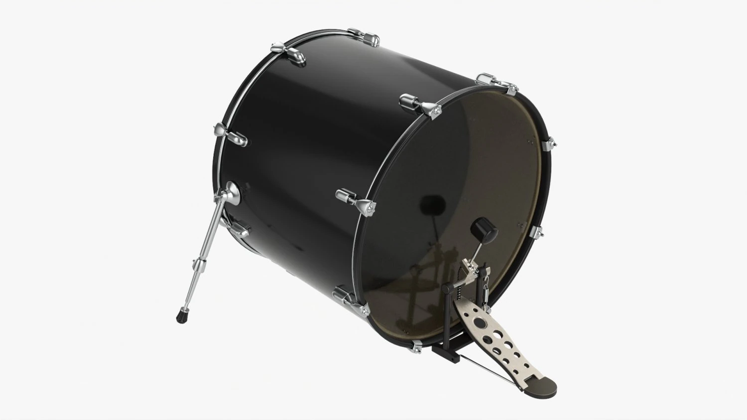 Acoustic Bass Drum 3D Model .c4d .max .obj .3ds .fbx .stl .blend 