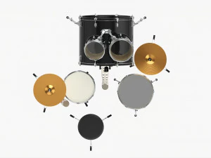 Acoustic Drum Set 3D Model