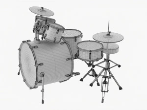 Acoustic Drum Set 3D Model