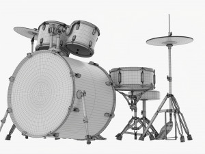 Acoustic Drum Set 3D Модель