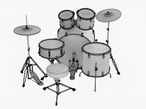 Acoustic Drum Set 3D Модель