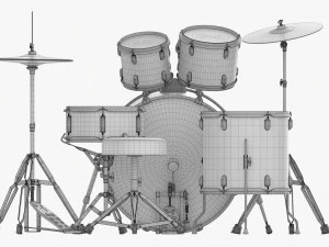 Acoustic Drum Set 3D Model