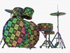 Acoustic Drum Set 3D Модель