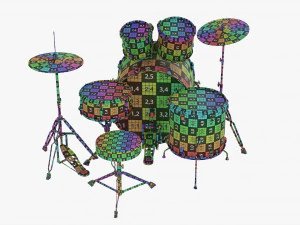 Acoustic Drum Set 3D Model