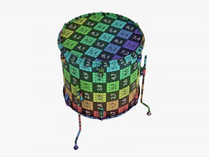Acoustic Floor Tom Drum 3D Model