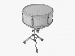 Acoustic Snare Drum On Stand 3D Model