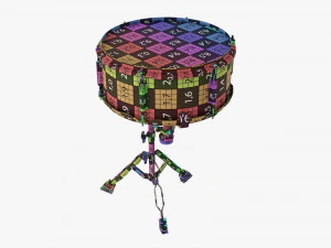 Акустичний малий барабан на підставці 3D Модель