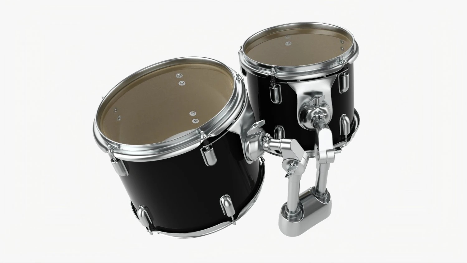 Acoustic Tom-Tom Drum Set 3D Model .c4d .max .obj .3ds .fbx .stl .blend