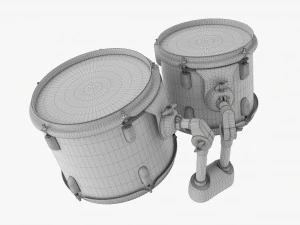 Acoustic Tom-Tom Drum Set 3D Model