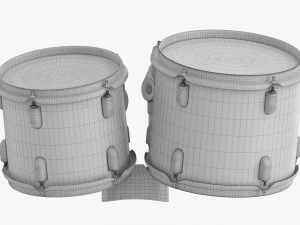 Acoustic Tom-Tom Drum Set 3D Model