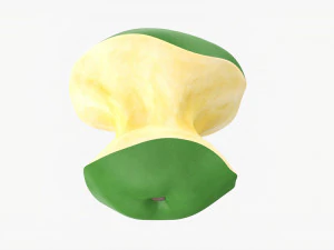 Apel Hijau yang Digigit Model 3D