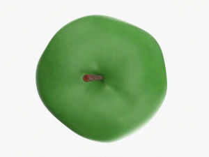 Apel Hijau yang Digigit Model 3D