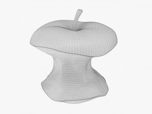 Apel Hijau yang Digigit Model 3D