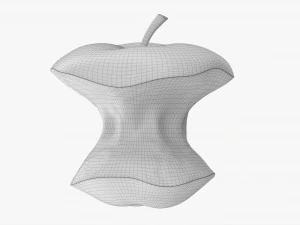 Apel Hijau yang Digigit Model 3D